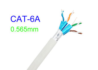 Cat6A শিল্ডেড ল্যান ইলেকট্রিক কপার কেবল FTP 23AWG হাই স্পিড নেটওয়ার্ক সাদা Cat7 SFTP