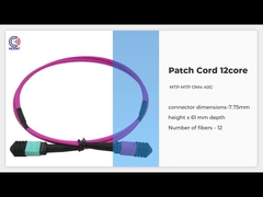 ফাইবার অপটিক্যাল 24 MTP MPO প্যাচ কর্ড 5M OM4 24 কোর ম্যাজেন্টা কম ক্ষতি 0.3dB টাইপ B