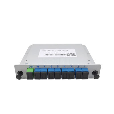 ফাইবার অপটিক্যাল LGX PLC স্প্লিটার FTTH 1x8 SC UPC সংযোগকারী কার্ডের ধরন