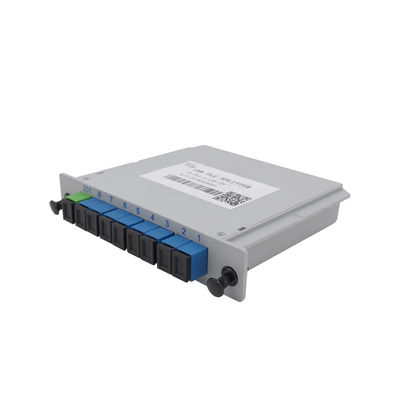 ফাইবার অপটিক্যাল LGX PLC স্প্লিটার FTTH 1x8 SC UPC সংযোগকারী কার্ডের ধরন