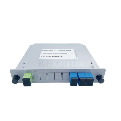 1x3 SC UPC LGX একক মোড অপটিক্যাল PLC স্প্লিটার কম সন্নিবেশ ক্ষতি ছোট আকারের কার্ডের প্রকার