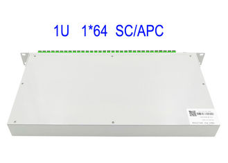 1U র্যাক মাউন্ট 1 × 64 SM ফাইবার অপটিক PLC স্প্লিটার SC/APC বক্স 19 ইঞ্চি সাদা
